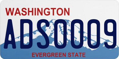 WA license plate ADS0009