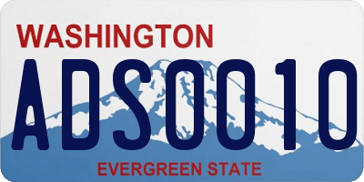 WA license plate ADS0010