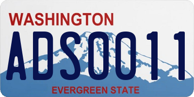 WA license plate ADS0011