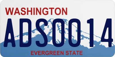 WA license plate ADS0014