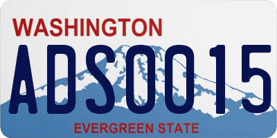 WA license plate ADS0015