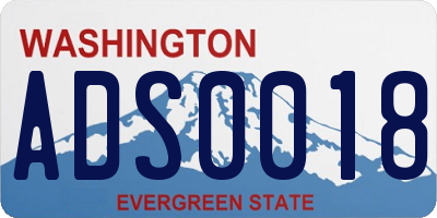 WA license plate ADS0018
