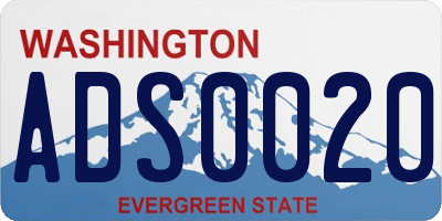 WA license plate ADS0020