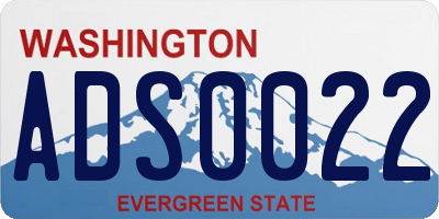 WA license plate ADS0022