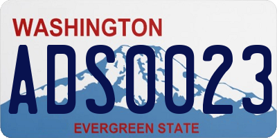 WA license plate ADS0023