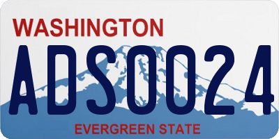 WA license plate ADS0024