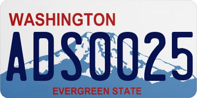 WA license plate ADS0025