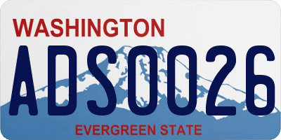 WA license plate ADS0026