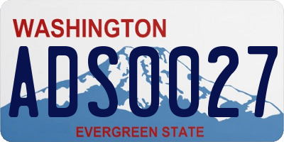 WA license plate ADS0027