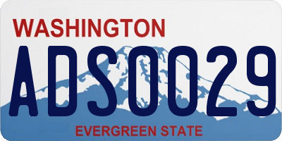 WA license plate ADS0029