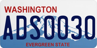 WA license plate ADS0030