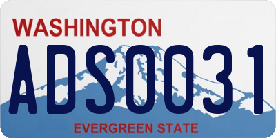 WA license plate ADS0031