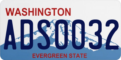 WA license plate ADS0032