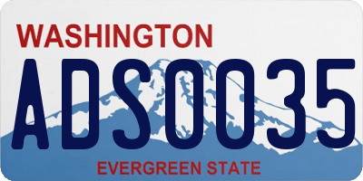 WA license plate ADS0035