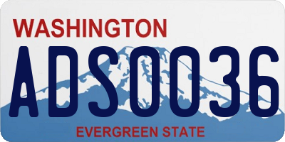 WA license plate ADS0036