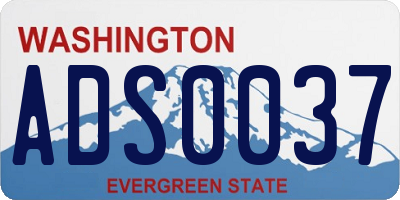 WA license plate ADS0037