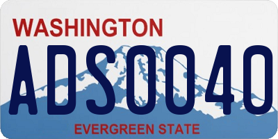WA license plate ADS0040