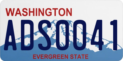 WA license plate ADS0041