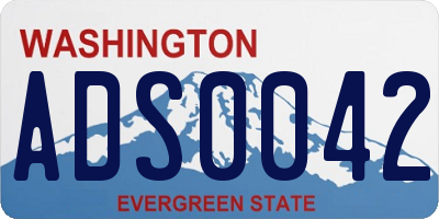WA license plate ADS0042
