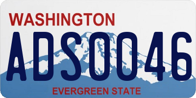 WA license plate ADS0046