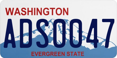 WA license plate ADS0047