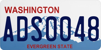 WA license plate ADS0048