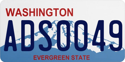 WA license plate ADS0049