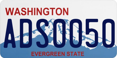 WA license plate ADS0050