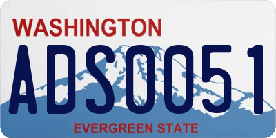 WA license plate ADS0051