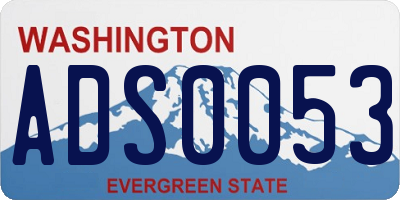 WA license plate ADS0053