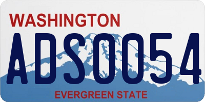 WA license plate ADS0054