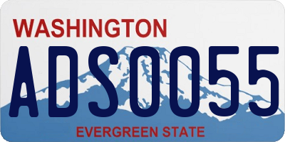 WA license plate ADS0055