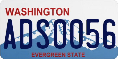 WA license plate ADS0056