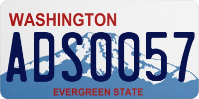 WA license plate ADS0057