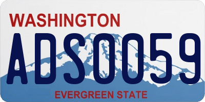 WA license plate ADS0059