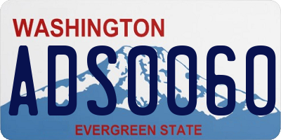 WA license plate ADS0060