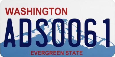 WA license plate ADS0061