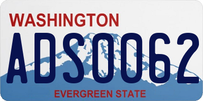 WA license plate ADS0062
