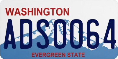 WA license plate ADS0064