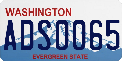 WA license plate ADS0065