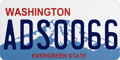 WA license plate ADS0066