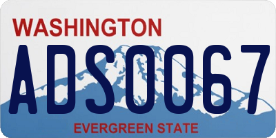 WA license plate ADS0067