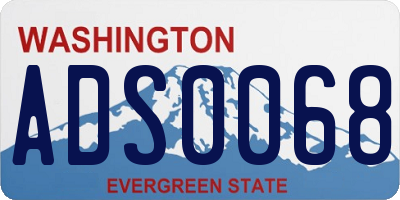WA license plate ADS0068