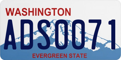 WA license plate ADS0071