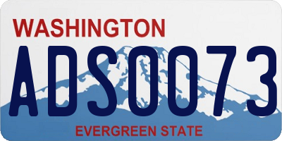 WA license plate ADS0073