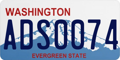WA license plate ADS0074
