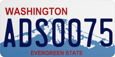 WA license plate ADS0075