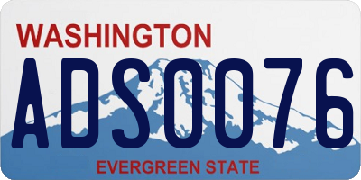 WA license plate ADS0076