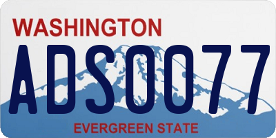 WA license plate ADS0077