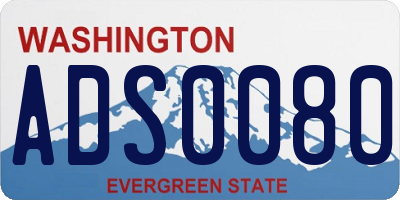 WA license plate ADS0080